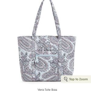 Vera Tote Bag
in Cotton PATTERN Soft Sky Paisley. New with out tags. Never used.